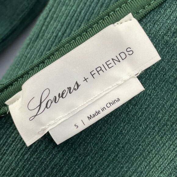REVOLVE Lover+Friends Womens Small Green Ribbed Open Back Knit Top Bell Sleeve - Picture 5 of 13